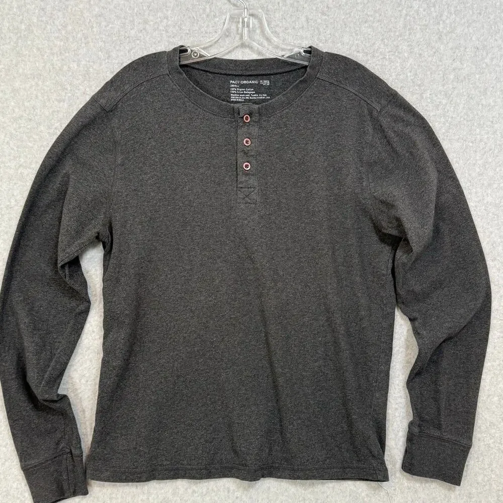 Men's‎ Charcoal Henley Shirt - Picture 2 of 13